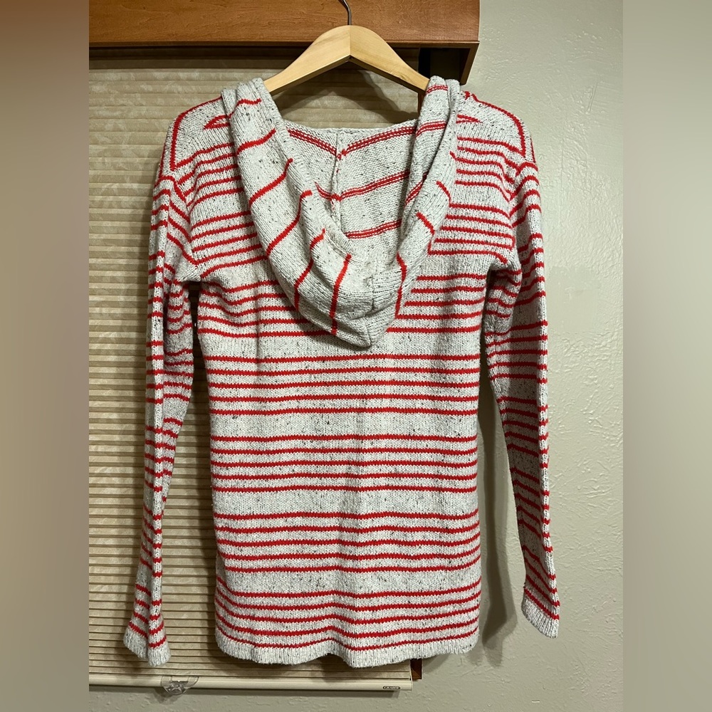 Roxy Red And Gray Striped Sweater - image 2
